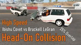 Ibishu Covet vs Bruckell LeGran | High Speed Head-On Collision | Slow Motion Crash Test