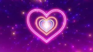Neon Lights Love Heart Tunnel ❤️ Romantic Fast Abstract Glow Stars TikTok Trending Background