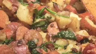 Smoked Sausage Bacon Spinach & Potato  One Pot Meal