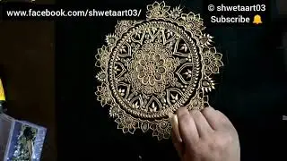 Royal Gold mandala using Acrylic cone by shwetaart03