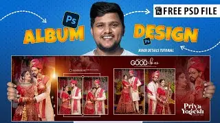 How to create wedding album design in Photoshop  Couple Album  12x36  2023