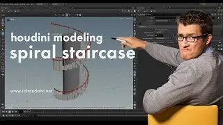 Houdini procedural modeling - Spiral staircase