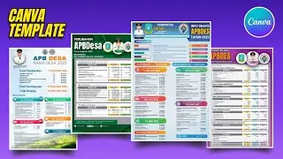Desain Infografis APBDesa dan Realisasi APBDesa [Canva Template]