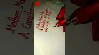 🙏🙏🙏mother english pome handwriting practice in red & green bol pen#Shorts.