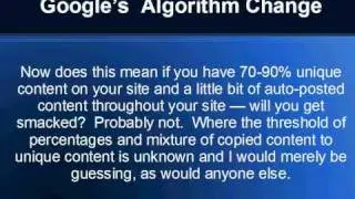 Google's  Algorithm Change