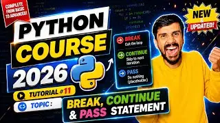Break, Continue & Pass Statement in Python Explained | Python Tutorial for Beginners