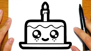CÓMO DIBUJAR UNA BONITA TARTA DE CUMPLEAÑOS | Dibujos para dibujar