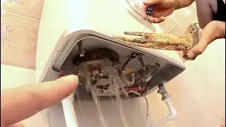 Потёк водонагреватель ARISTON. Показываю как самостоятельно снять и очистить тен и заменить анод.