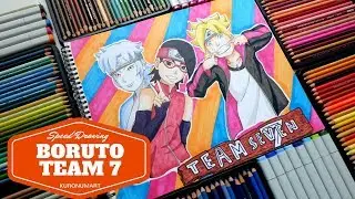 Drawing Boruto Team 7 (Boruto,Sarada, Mitsuki)