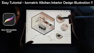 How to create an Isometric Kitchen Illustration using Procreate ?