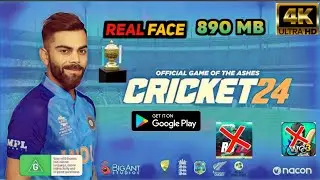 Cricket 24 2.4Gb Real  face india cricket team official Wpl ,on play store full Review 🔥