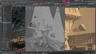 Alchemists home. 3D poly modeling. Maya. part 09
