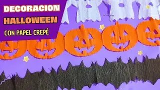 Decoracion de Halloween 🎃 Papel Picado Guirnaldas de papel crepé super faciles!!