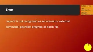 'export' is not recognized as an internal or external command | Python | Flask Error |  Aryadrj | IT