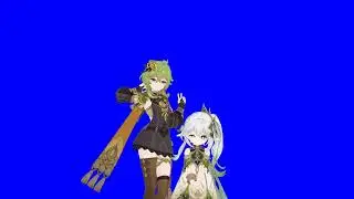 Genshin Impact MMD Collei+Nahida #BrooklynBloomPop! Dance Blue Screen