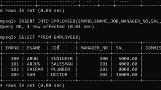 Create a table called Employee & execute the following | DATABASE MANAGEMENT SYSTEM | MYSQL