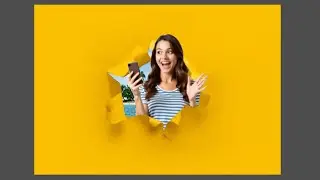 Popout effect from a ripped paper hole in CorelDRAW | Coreldraw design tutorial | Graphic design