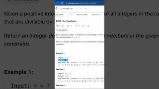Mastering Leetcode problem SUM MULTIPLES. Quick coding challenge.  Day 9 of 69 Days Leetcode.