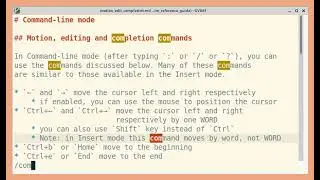 Motion, editing and autocompletion in Command-line mode