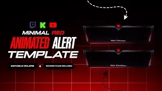 Animated Red Stream Alerts // Minimal Twitch Alerts Template // Red Stream Alerts