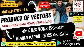 Product of VECTORS, important VSAQ, SAQ, LAQ. #apinter #tsinter