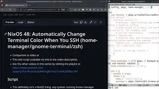 NixOS 48: Automatically Change Terminal Colors When You SSH (home-manager/gnome-terminal/zsh)