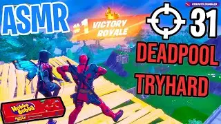 ASMR Gaming 😴 Fortnite Deadpool Tryhard! Relaxing Gum Chewing 🎮🎧 Controller Sounds + Whispering 💤