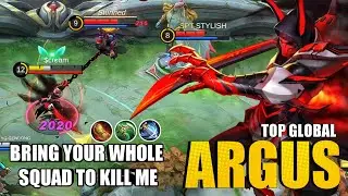 The Immortal King ~ Top 1 Global Argus Gameplay 2021 - Argus Best Build Emblem 2021 - Mobile legends