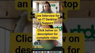 Technical Support or Desktop Support Live Interview | #technicalinterview IT Fresher interview #job