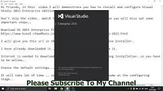 Install and configure Visual Studio 2015 Enterprise edition | Offline ISO downloader URL, learn easy