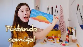 seguindo um tutorial de pintura do bob ross🌄