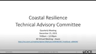 Quarter 4 2023 Meeting of the Coastal Resilience Technical Advisory Committee