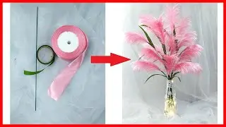 Qq. Handmade - Ribbon Flowers || How to make reeds with the ribbon
