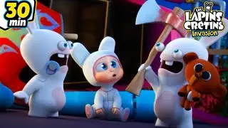 Les Papas Crétins ont un bébé ! | Les Lapins Crétins Invasion🐰 | Compilation Fête des Pères 30 Min