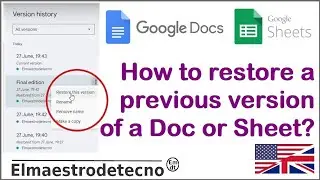 Restore previous versions of a document with Google Docs, Sheets, Presentations, Slides