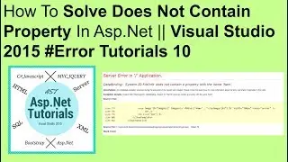 How to solve does not contain property in asp.net || visual studio 2015 