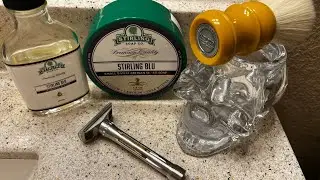 Stirling Blu Soap and Aftershave, Blackland Osprey & Farvour Turn Craft Brush.