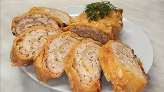 Так просто и так вкусно! Рулет из лаваша с фаршем и сыром