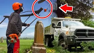 Using A Chainsaw To Save Headstones