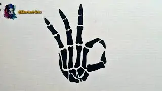 How to Draw a Skeleton Hand Step by Step @Shortest-Arts #drawing #fypシ゚viral