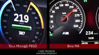 Tesla P85D vs BMW M4 dragrace, winner is ?