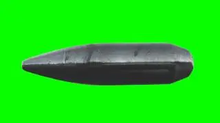 flying and rotating bullet in green screen free stock footage
