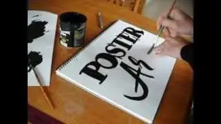 how to do brush lettering in a poster style