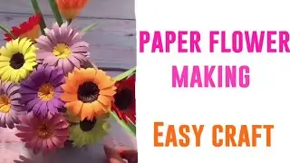 paper flower making/school craft ideas/Home decore/easy paper flower making/DIY flower making