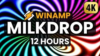 Winamp Visualization 12 Hours (4K UHD) / Milkdrop Music Visuals - No audio (PART 1)