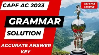 ENGLISH GRAMMAR SOLUTION | CAPF AC 2023