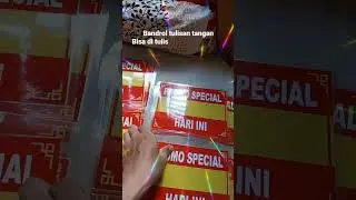 Bandrol Tulisan Tangan bisa di Tulis dan bisa di hapus dan Toko kami di shopee ketik Goshu Print