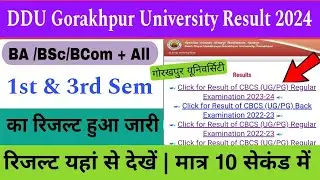ddu ba bsc bcom 1st & 3rd sem result 2024| how to check ddu gorakhpur university result 2024| BA/Bsc