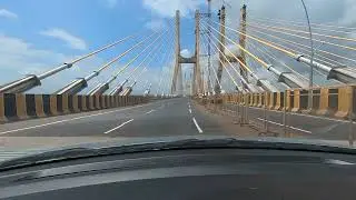 Goa New Zuari Bridge - Cable Bridge 4k Car Drive Video || #Goa #India