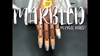 Marbled Gelish PolyGel Nails